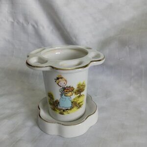 Vintage Holly Hobbie toothbrush holder made of high-quality porcelain
